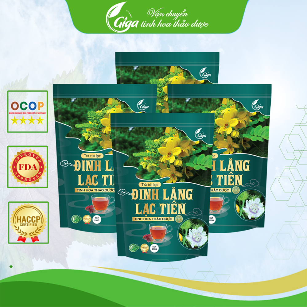 Trà Ngủ Ngon Đinh Lăng Lạc Tiên GIGA - hỗ trợ nâng cao chất lượng giấc ngủ, giảm căng thẳng mệt mỏi ( Túi 250g)