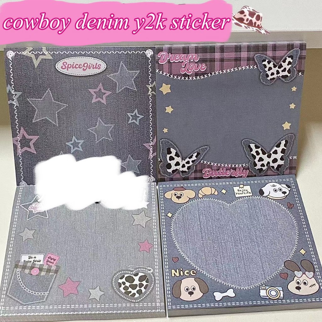 Giấy Nhớ Giấy Ghi Chú Note Pad In Hình Denim Jeans Y2K 50 Tờ | Shopee ...