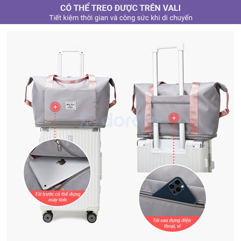 Ảnh Túi đựng quần áo du lịch cỡ lớn gấp gọn tiết kiệm diện tích, túi xách tay để hành lý size to DRG 4