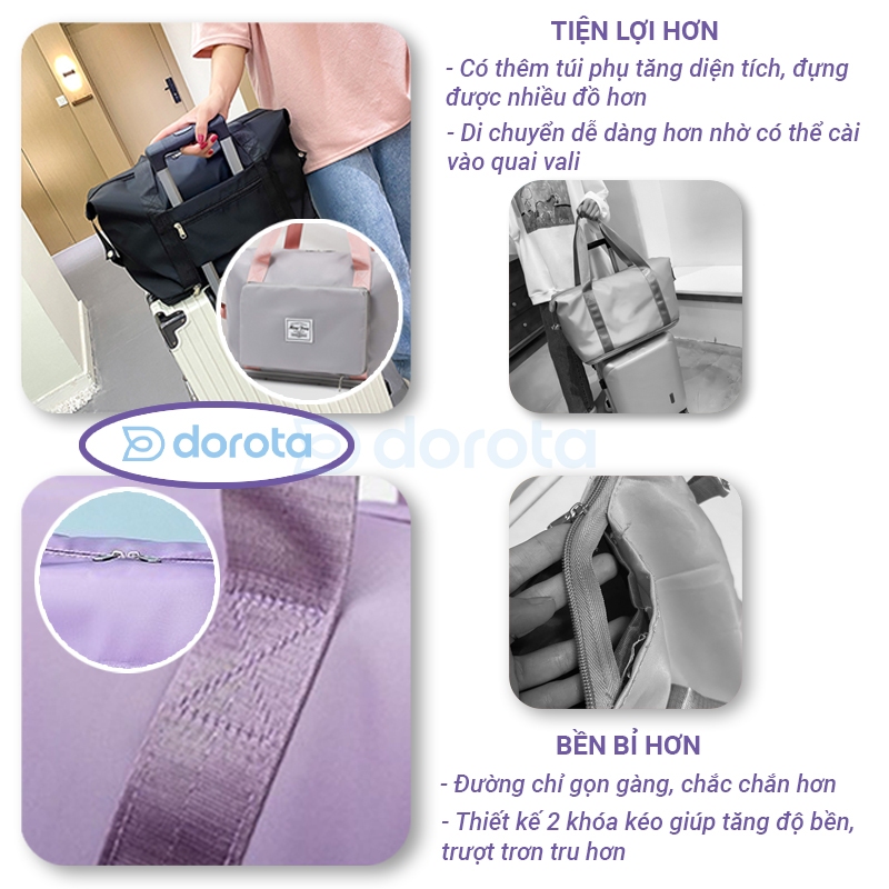Ảnh Túi đựng quần áo du lịch cỡ lớn gấp gọn tiết kiệm diện tích, túi xách tay để hành lý size to DRG 2