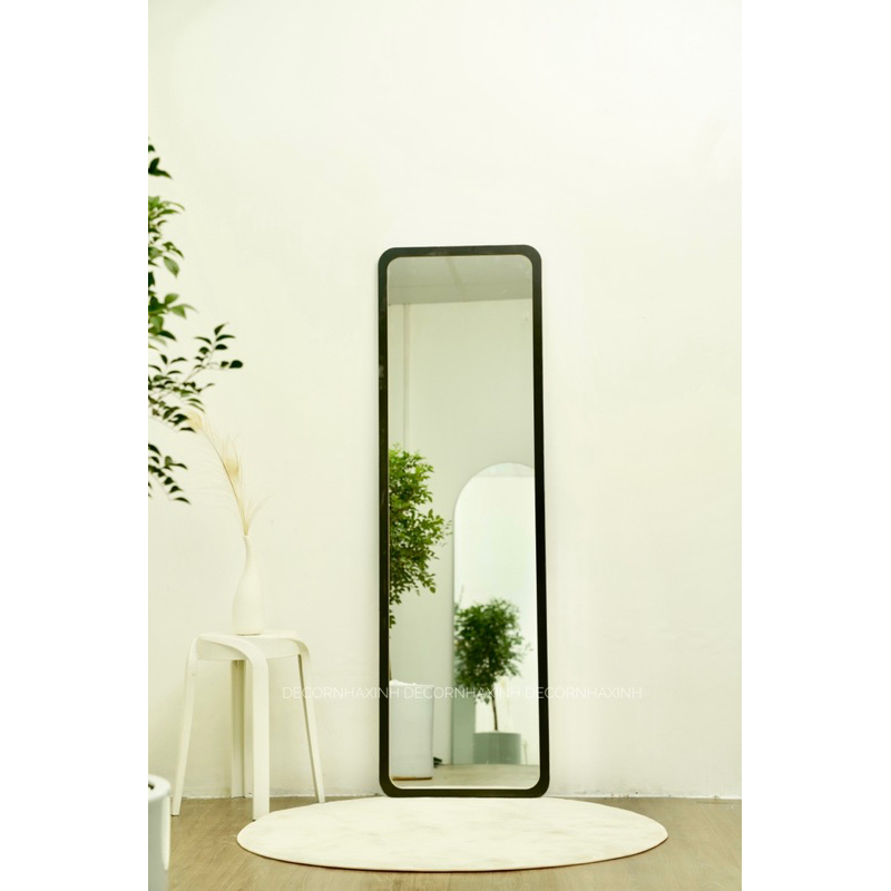 Gương Soi Toàn Thân Viền Gỗ Bo Góc Decor Nhà Xinh Store