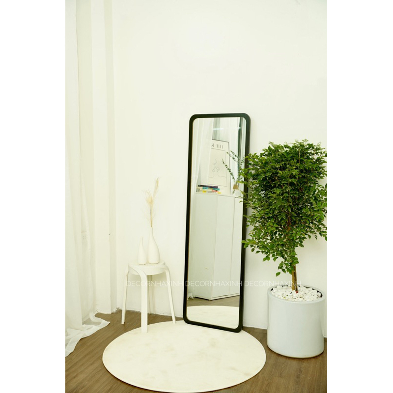 Gương Soi Toàn Thân Viền Gỗ Bo Góc Decor Nhà Xinh Store
