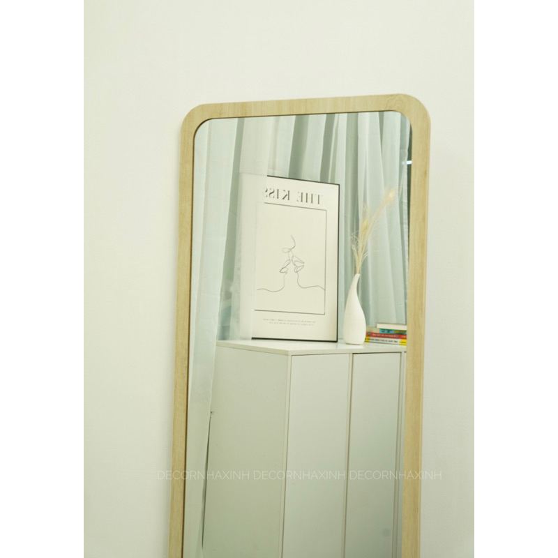 Gương Soi Toàn Thân Viền Gỗ Bo Góc Decor Nhà Xinh Store