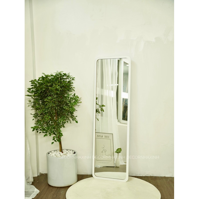 Gương Soi Toàn Thân Viền Gỗ Bo Góc Decor Nhà Xinh Store