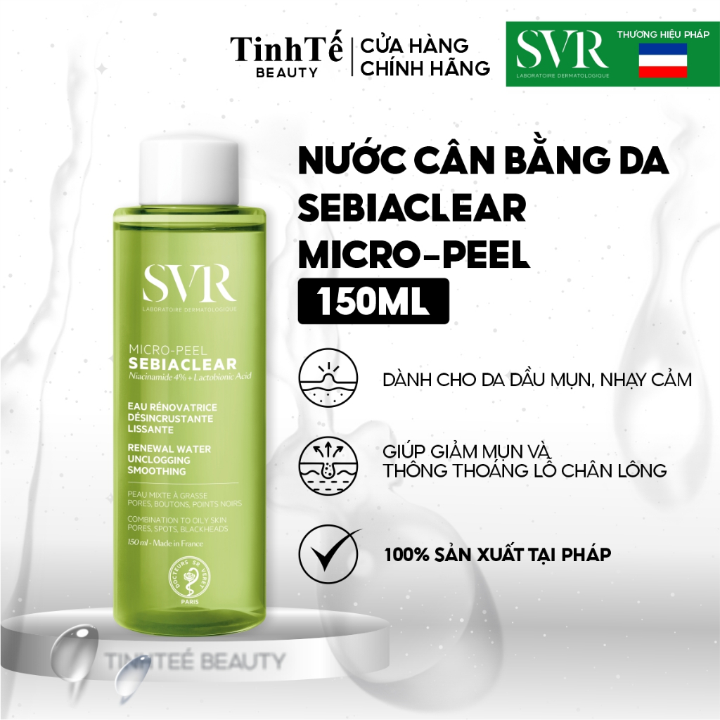 Ảnh Nước hoa hồng dành cho da hỗn hợp đến da dầu SVR Sebiaclear Micro Peel 150ml 1