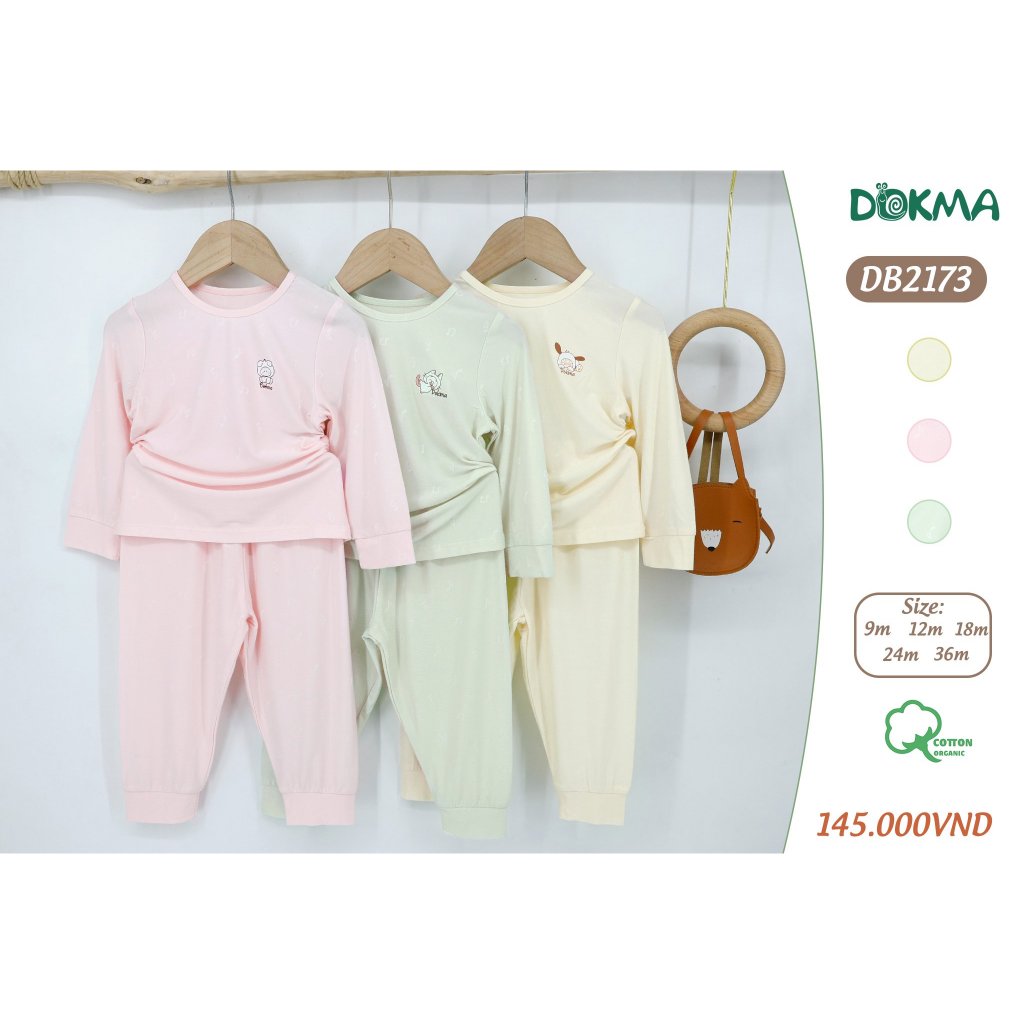 (9-13kg, 9-36M) Bộ Cotton Cài Vai Dài Tay DOKMA Cho Bé DB2044 DB3179 DB3121 DB3020 DB3026