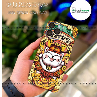 Tấm dán Skin Mặt Sau Thần Tài MS028 FULL VIỀN 15 pro max,14 pro max,13 pro max,12 pro max,11 pro max - FukiShop