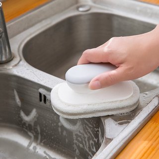 Bàn chải vệ sinh nhà bếp, bàn chải bọt biển có tay cầm lau chùi bếp, nhà tắm đa năng
