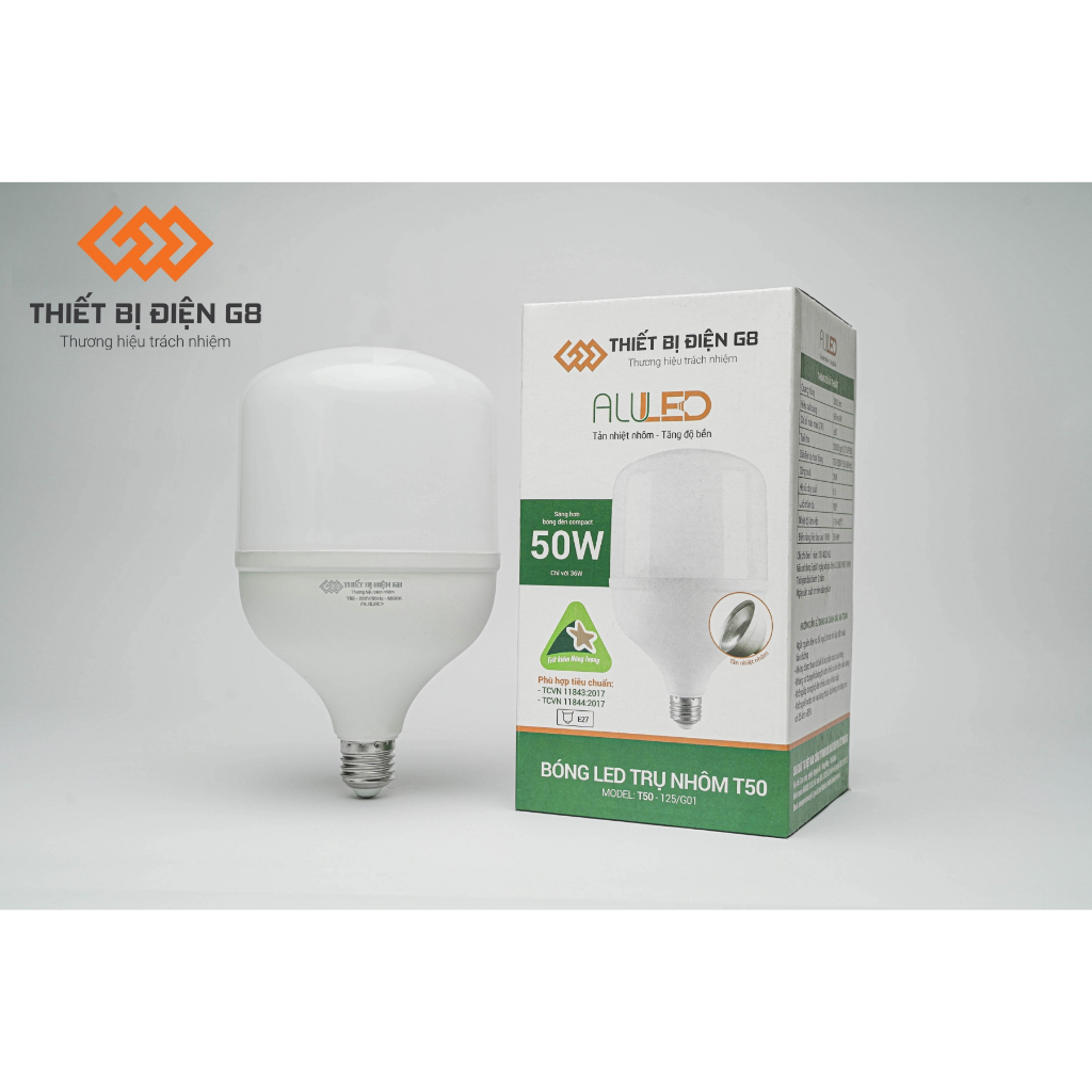 BÓNG LED TRỤ NHÔM T50 (ALULED) 50W - HÀNG VIỆT NAM CHẤT LƯỢNG CAO