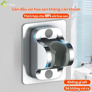 Giá đỡ vòi sen LUMERA bằng nhôm - Điều Chỉnh Gập Hướng Tay Sen Cài Gắn Tường Màu Sáng Bóng Dễ Vệ Sinh