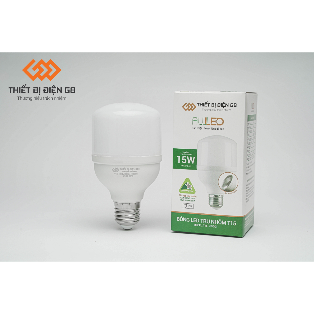 BÓNG LED TRỤ NHÔM T15 (ALULED) 15W - HÀNG VIỆT NAM CHẤT LƯỢNG CAO