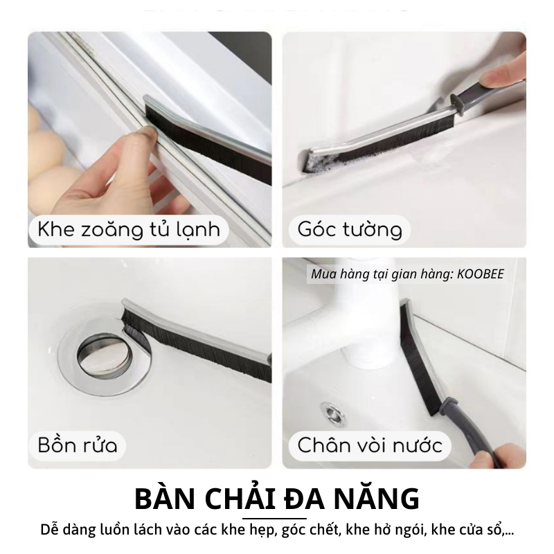 Bàn Chải Vệ Sinh Khe Hẹp, Góc Tường KOOBEE – Đầu Nhỏ Dài, Làm Sạch Kẽ Gạch, Cửa Sổ, Góc Bếp, Nhà Tắm