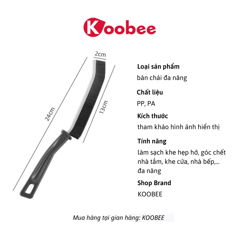 Bàn Chải Vệ Sinh Khe Hẹp, Góc Tường KOOBEE – Đầu Nhỏ Dài, Làm Sạch Kẽ Gạch, Cửa Sổ, Góc Bếp, Nhà Tắm