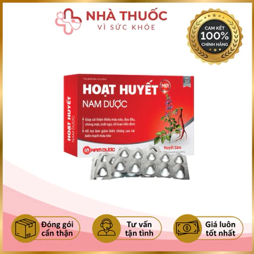 ✅[Chính Hãng] Hoạt huyết Nam Dược - Hỗ trợ cải thiện thiếu máu não, đau đầu, chóng mặt, mất ngủ (Hộp 50 viên)