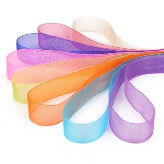 Dây ruy băng voan bản 2cm dài 10 mét không viền nhiều màu làm nơ, làm hoa gói quà, trang trí phụ kiện handmade