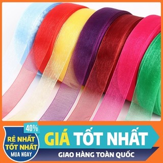Dây ruy băng voan bản 2cm dài 10 mét không viền nhiều màu làm nơ, làm hoa gói quà, trang trí phụ kiện handmade