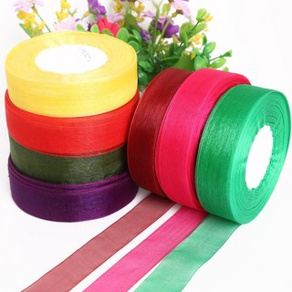 Dây ruy băng voan bản 2cm dài 10 mét không viền nhiều màu làm nơ, làm hoa gói quà, trang trí phụ kiện handmade