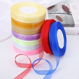 Dây ruy băng voan bản 2cm dài 10 mét không viền nhiều màu làm nơ, làm hoa gói quà, trang trí phụ kiện handmade
