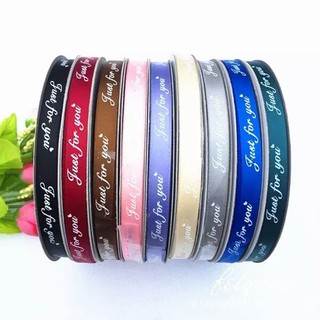 Ruy băng chữ 1cm Just For You (bó 5 mét, 10 mét) lụa vải buộc nơ, gói quà, làm hoa, trang trí handmade