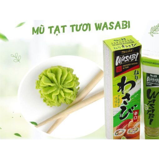 Mù Tạt Xanh Wasabi S&B Nhật Bản Tuýp 43g - Cay Nồng Tự Nhiên, Gia Vị Chấm Sushi Sashimi Hải Sản Đồ Tươi Sống Luka Food