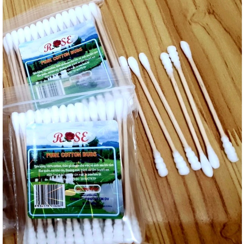Bông ráy Tai Người Lớn Lõi Gỗ hai Đầu Gói Rose | Shopee Việt Nam