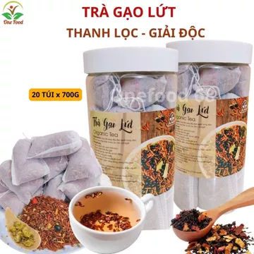 Trà Gạo Lứt Giải Độc Thanh Nhiệt Onefood68 Trà Detox Gạo Lứt Đậu Đen Hoa Cúc Hộp 700g Giảm Cân,Đẹp Da, Hỗ Trợ Ngủ Ngon