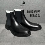 Giày Chelsea Boots Đế Cao Da Thật Kiểu Giày Tây Nam Công Sở Cao Câp, Giày Boot Nam Làm Từ Da Bò Nappa Đế Cao Su Đúc Tăng — ảnh 1