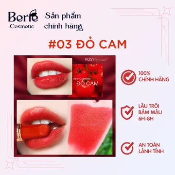 [TẶNG CỌ TÁN SON] Son sáp Rosy, son màu đỏ cam, son môi lâu trôi, không chì an cho cho cả mẹ bầu
