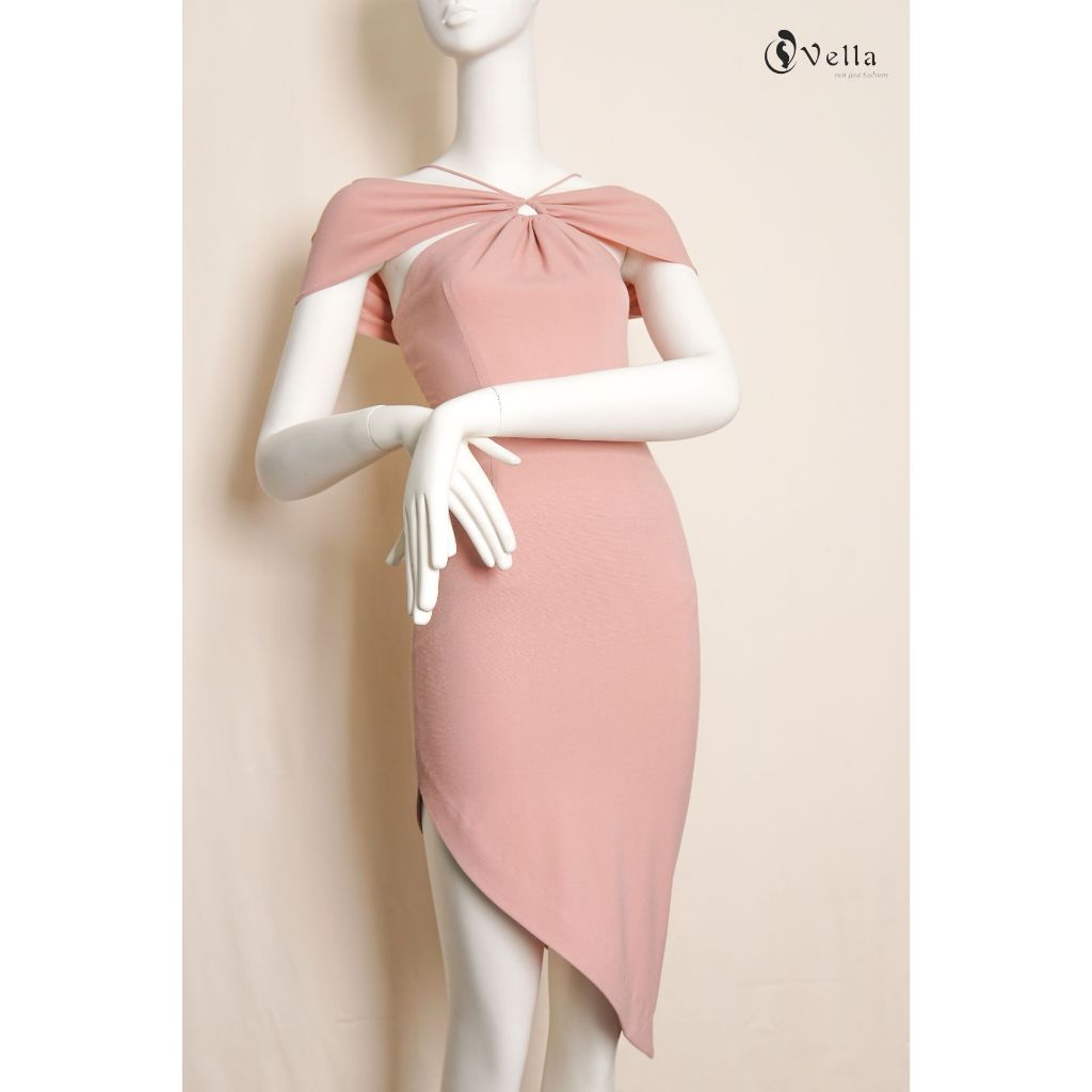Vella Fashion đầm nữ bẹt vai, đầm dự tiệc thanh lịch VD22012 - size S