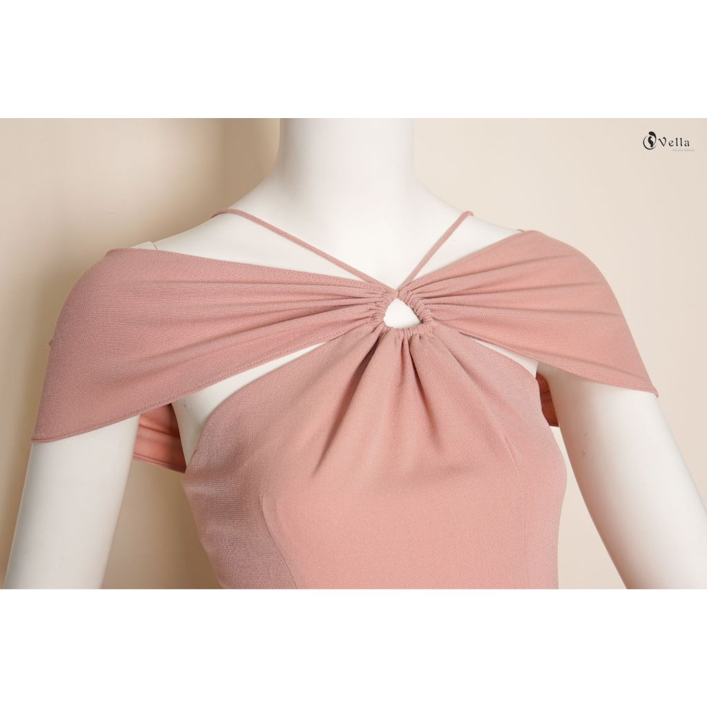 Vella Fashion đầm nữ bẹt vai, đầm dự tiệc thanh lịch VD22012 - size S