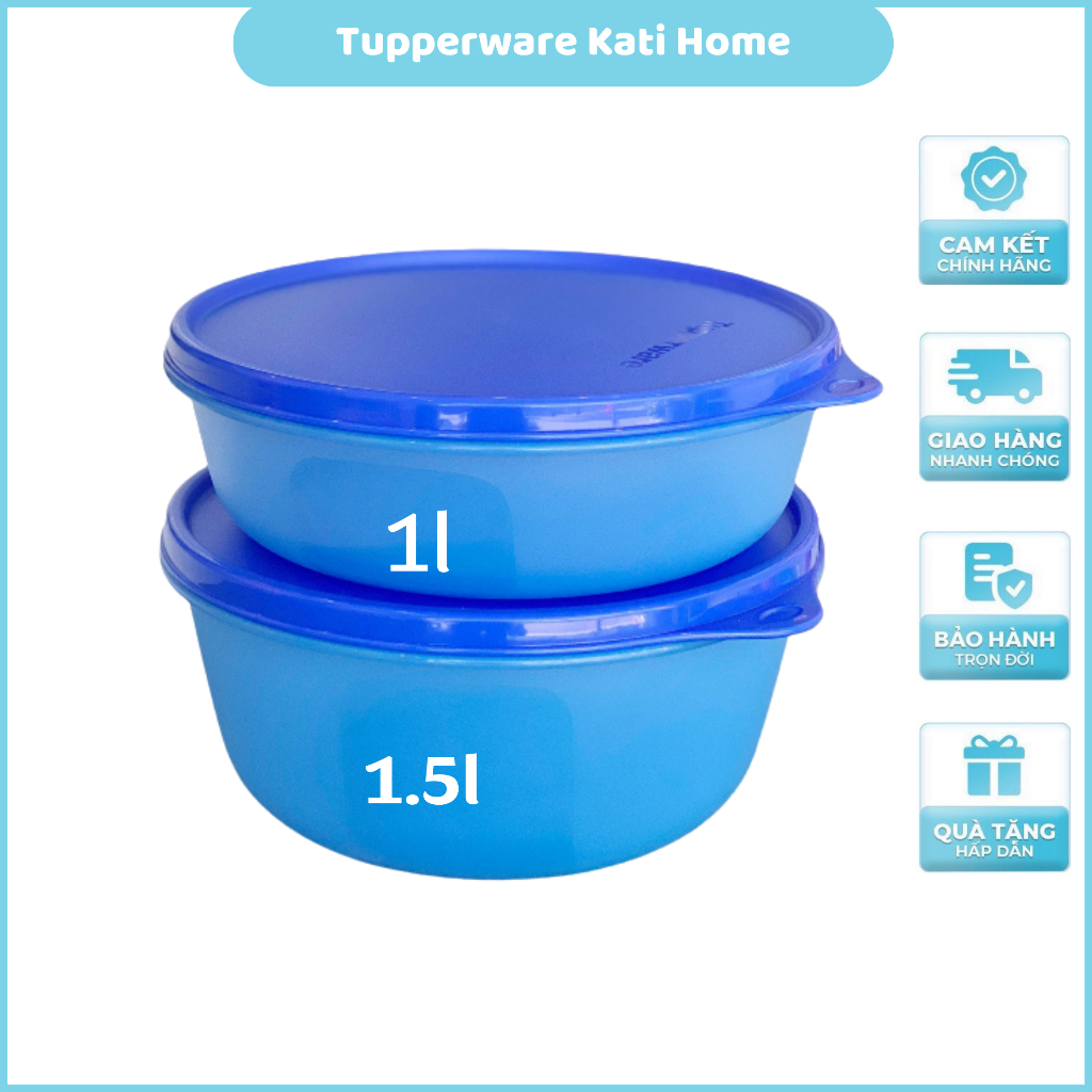 Set hộp tô tròn Tupperware Modern ( Bộ 1.5l + 1l ) kín nước, nhựa ...