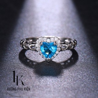 [🔥 XƯỞNG SALE 1K 🔥] Nhẫn Đính Kim Cương Nhân Tạo Hình Trái Tim Sang Trọng Thời Trang