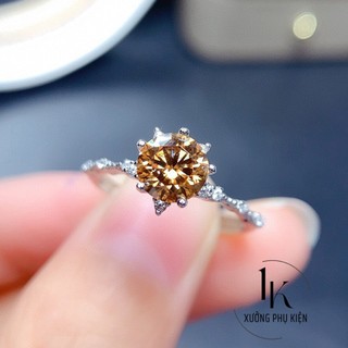 [🔥XƯỞNG SALE SẬP SÀN🔥] Nhẫn Nữ Mặt Hoa Tuyết Đính Đá Sang Trọng Đơn Giản