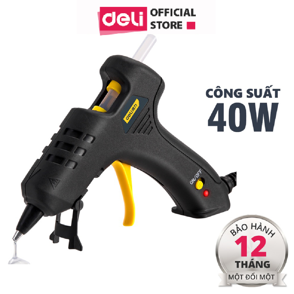 Súng Bắn Keo Deli Cao Cấp Công Suất Lớn 40W - keo 7mm - Nhỏ Gọn, An Toàn Sử Dụng - Thiết Kế Hiện Đại - DL402040/DL2540