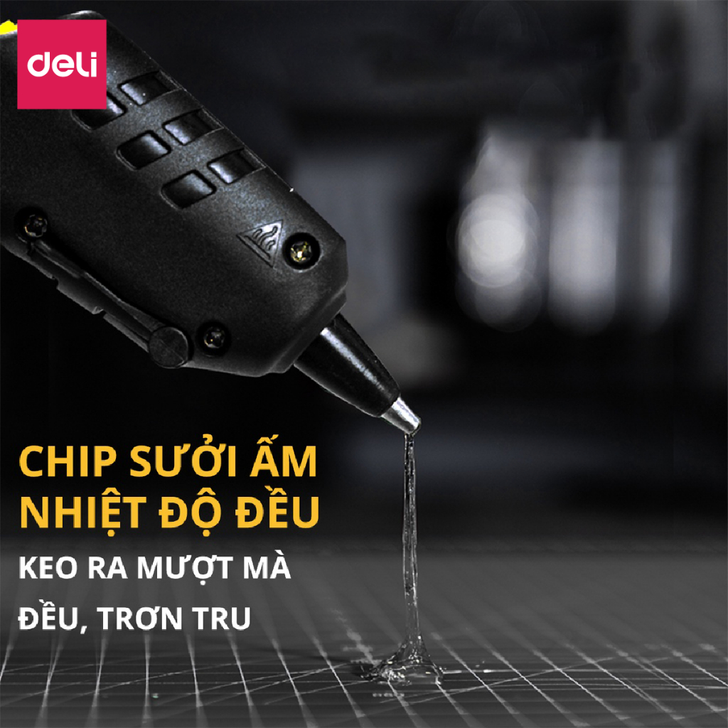 Súng Bắn Keo Deli Cao Cấp Công Suất Lớn 40W - keo 7mm - Nhỏ Gọn, An Toàn Sử Dụng - Thiết Kế Hiện Đại - DL402040/DL2540