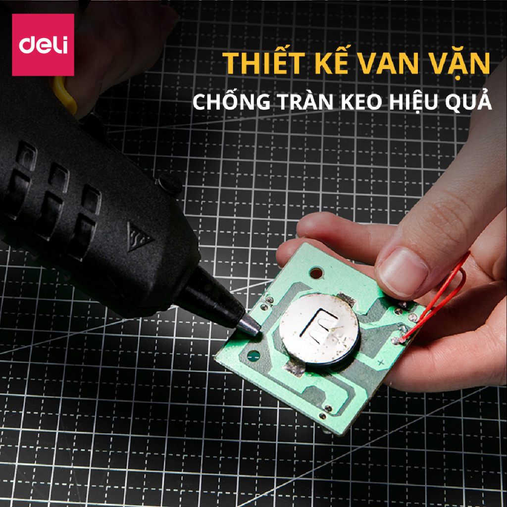 Súng Bắn Keo Deli Cao Cấp Công Suất Lớn 40W - keo 7mm - Nhỏ Gọn, An Toàn Sử Dụng - Thiết Kế Hiện Đại - DL402040/DL2540
