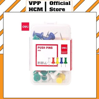 [Combo 2] Đinh ghim giấy Deli 0021,Đinh ghim dù nhựa dùng ghim bảng nỉ bảng bần