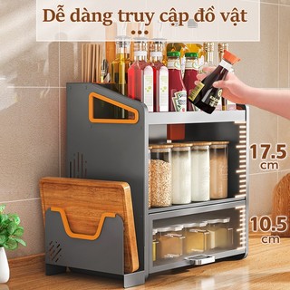 Gslife Kệ Gia Vị Có Tủ 1&2 Tầng 37Cm Đủ Phụ Kiệ-Kệ Đựng Gia Vị Cho Nhà Bếp Siêu Tiện Dụng Đa Năng