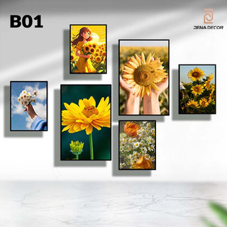 Bộ 6 tranh treo tường Hoa Hướng Dương B01