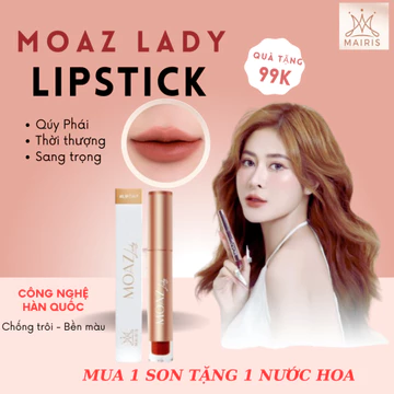 [tặng Nước Hoa Mini] Son Kem Lì Moaz Lady Màu Cam Đất - Không Chì, Công Nghệ Hàn Quốc