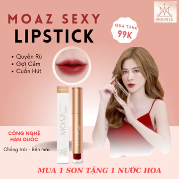 [tặng Nước Hoa Mini] Son Kem Lì Moaz Sexy Màu Đỏ Rượu - Không Chì, Công Nghệ Hàn Quốc