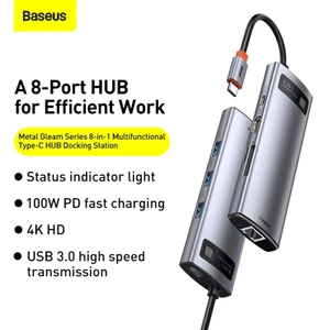 Hub chia cổng Baseus cổng Type C sang 4K HDMI USB 3.0 SD TF dành cho Mac Pro Air Surface Pro 7 Hub chuyển đa năng Baseus