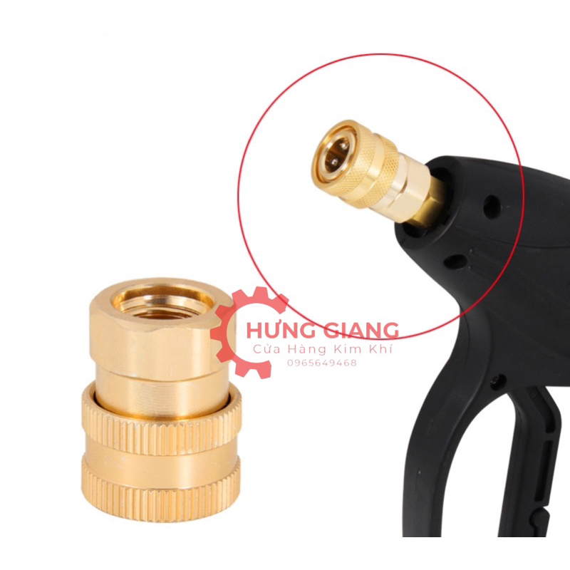 Khớp Nối Nhanh Cho Máy Rửa Xe, Béc Xịt Rửa Ren Trong 17mm 22mm