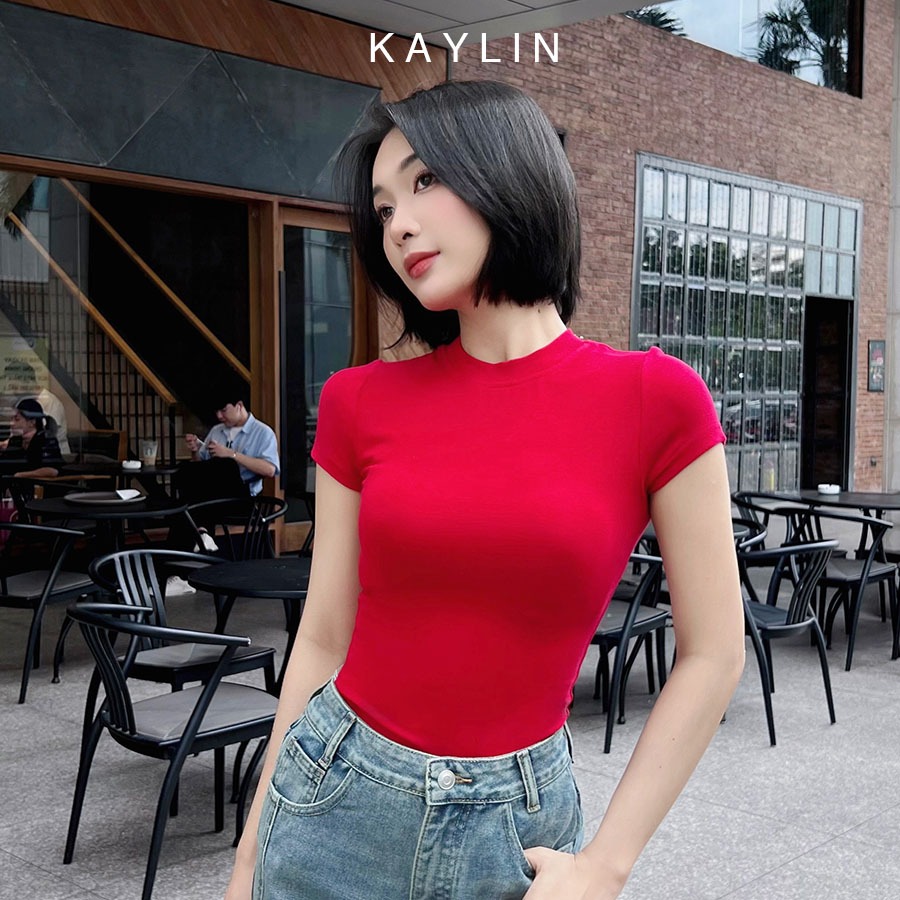 Ảnh Áo thun KAYLIN Basic form ôm body chất vải thun gân co giản mát mẻ - N2116 3