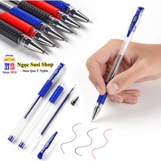 SET 1-5 Bút Bi Nước Cây Viết Nước Đen Xanh Đỏ Tím Nhiều Màu Ngòi Nhỏ 0.5mm - VIẾT RẤT ĐẸP NHA [MUA CHỌN SỐ LƯỢNG]