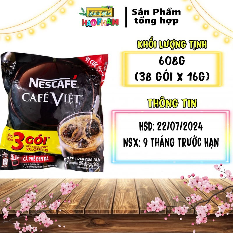 Nescafe Cafe Việt Đen - (Nescafe Việt) kèm Thêm 3 Gói - 560g (35 gói x ...
