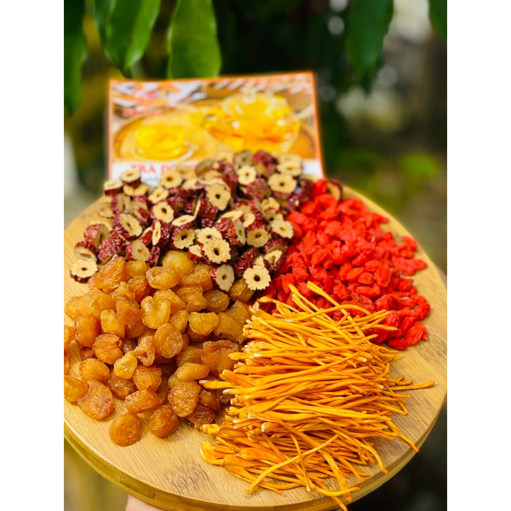 Trà Tứ Vị - Đông Trùng Hạ Thảo, Táo Đỏ, Kỳ Tử, Long Nhãn | Shopee Việt Nam