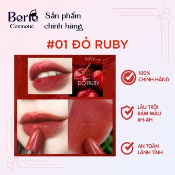 [TẶNG CỌ TÁN SON] Son sáp lì Rosy, son màu đỏ ruby, lâu trôi, son môi không chì an cho cho cả mẹ bầu
