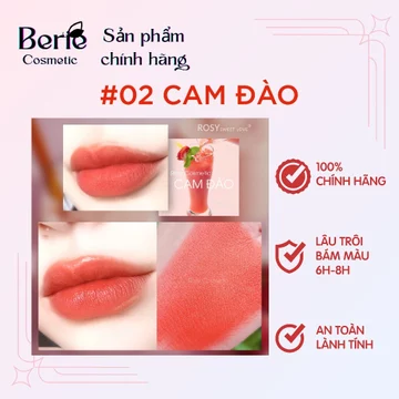 [TẶNG CỌ TÁN SON] SON SÁP LÌ ROSY SWEETLOVE CHÍNH HÃNG - MÀU CAM ĐÀO NGỌT NGÀO
