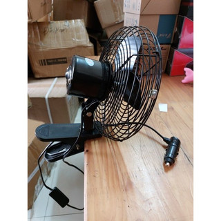 Quạt ô tô, quạt kẹp trên xe ô tô, xe hơi, xe tải lồng sắt điện 12v và 24v.